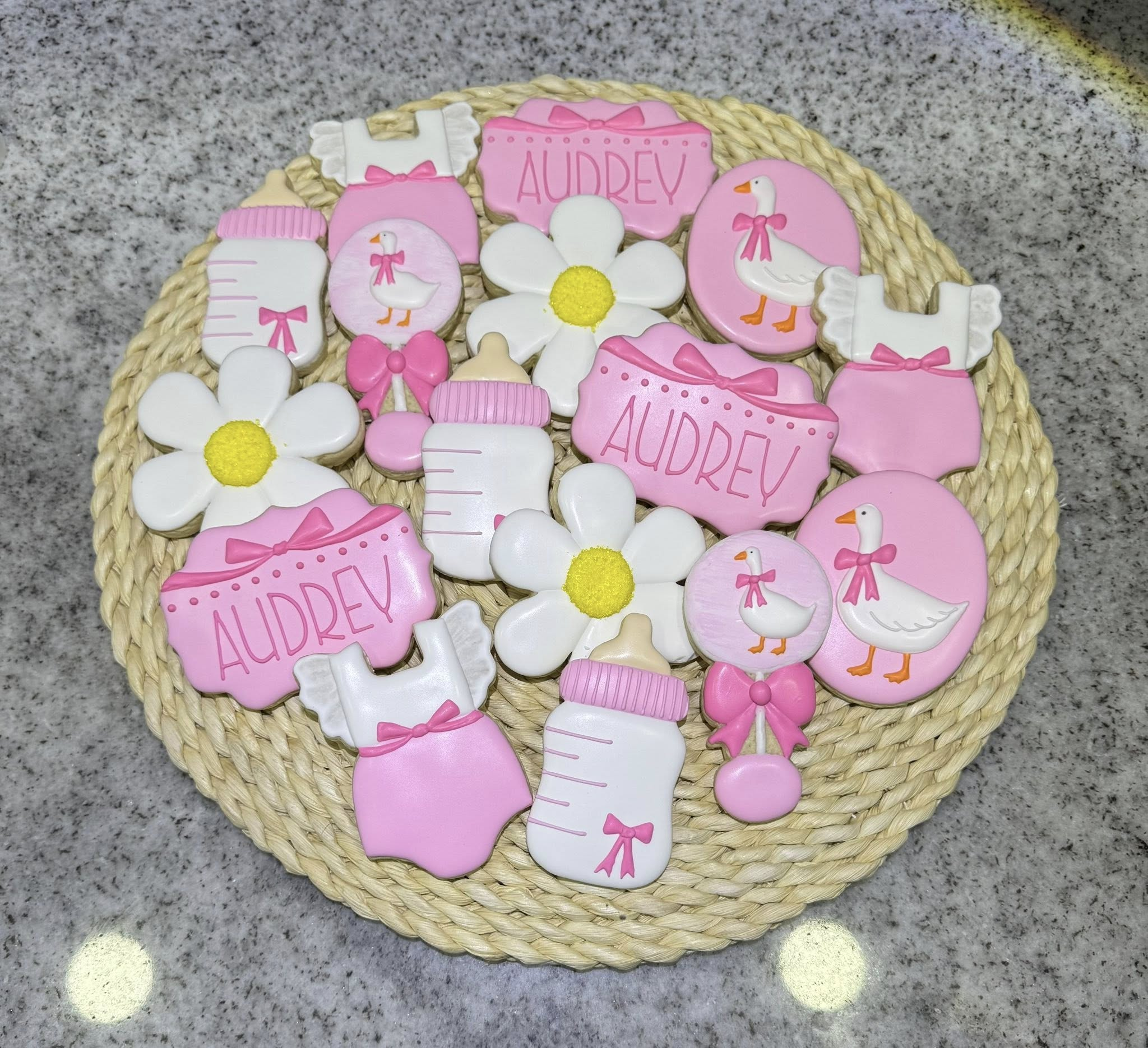 Baby shower decorated cookies
