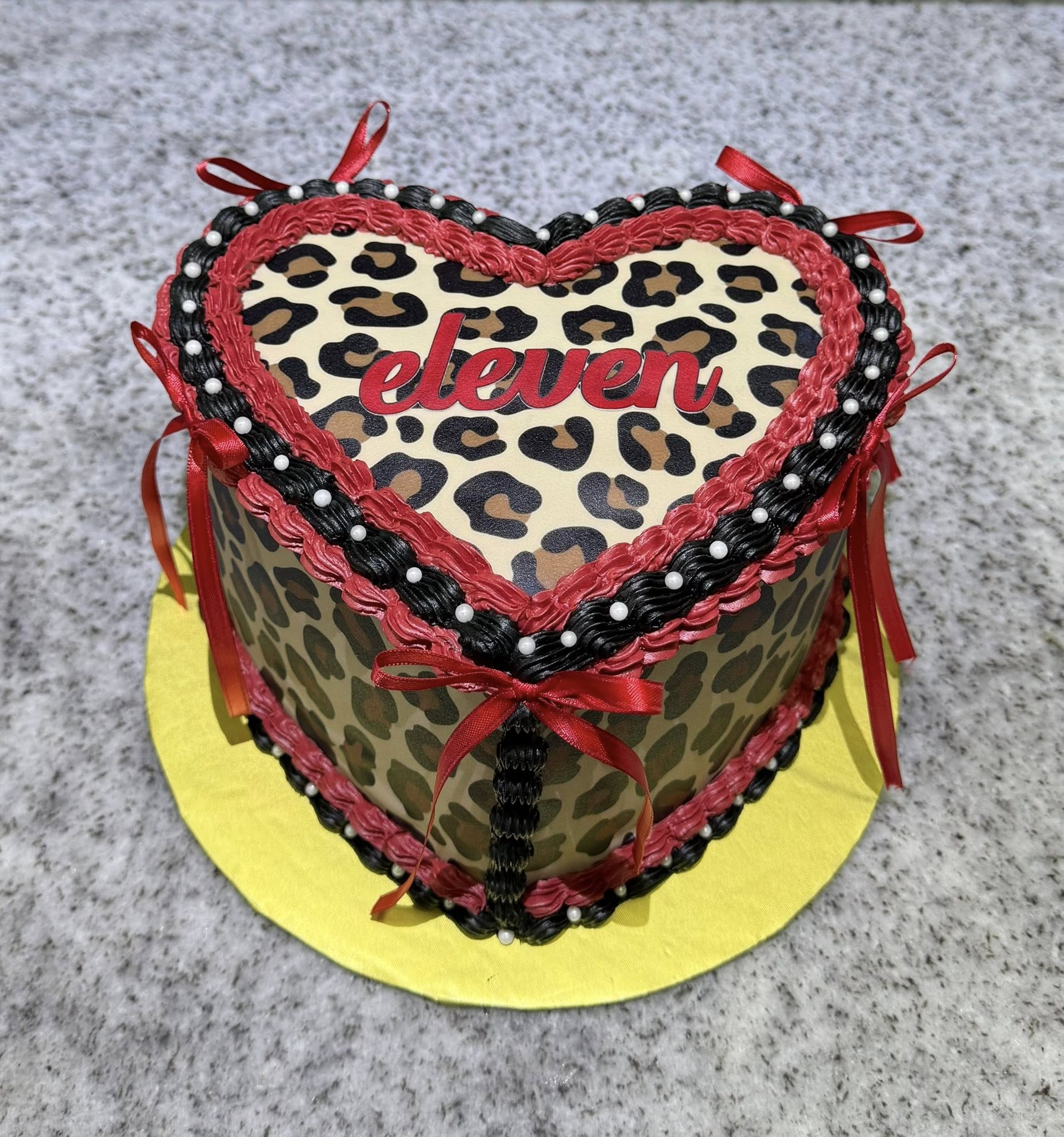 Heart-shaped anniversary wedding cake