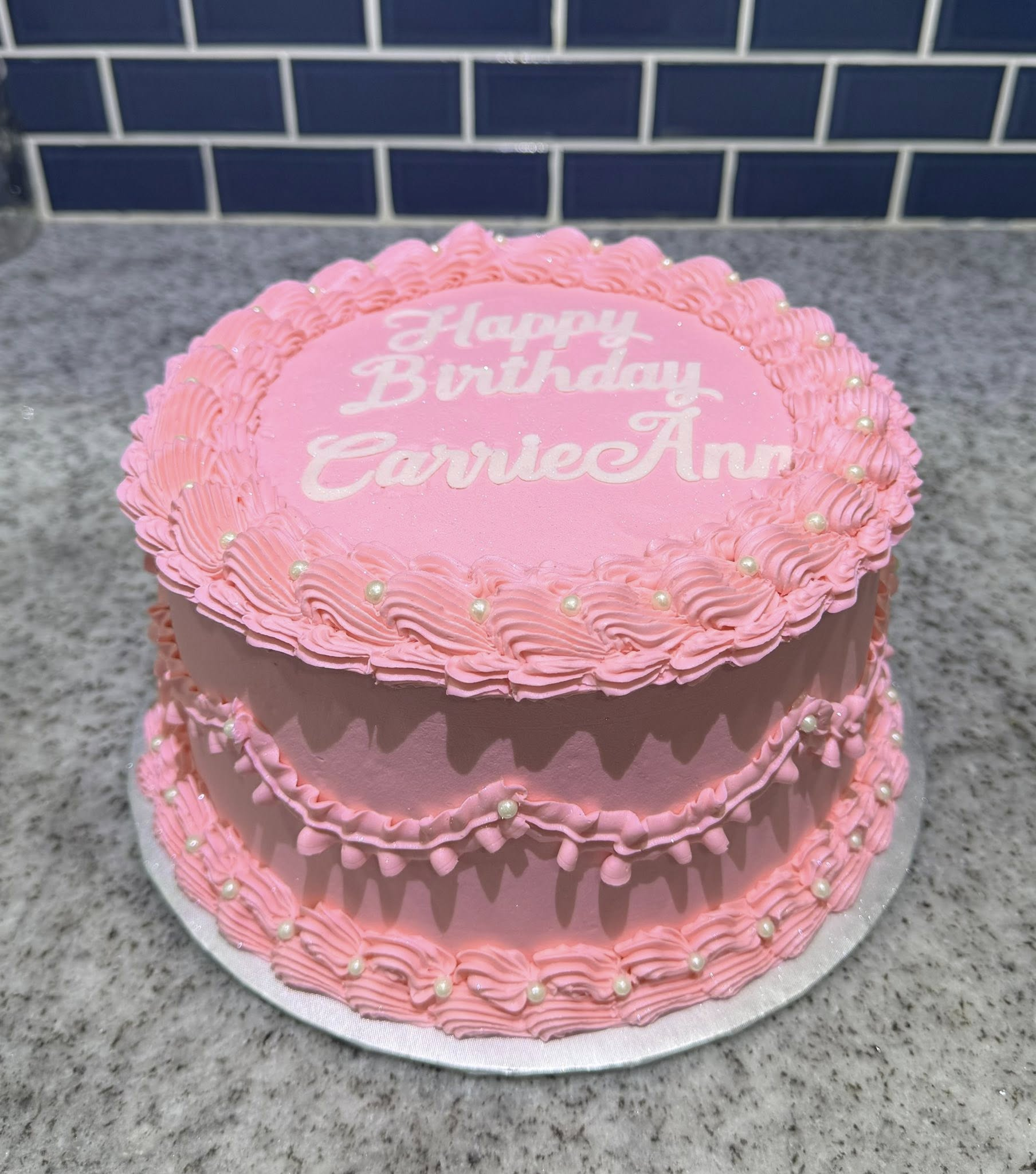 Pink romantic wedding cake
